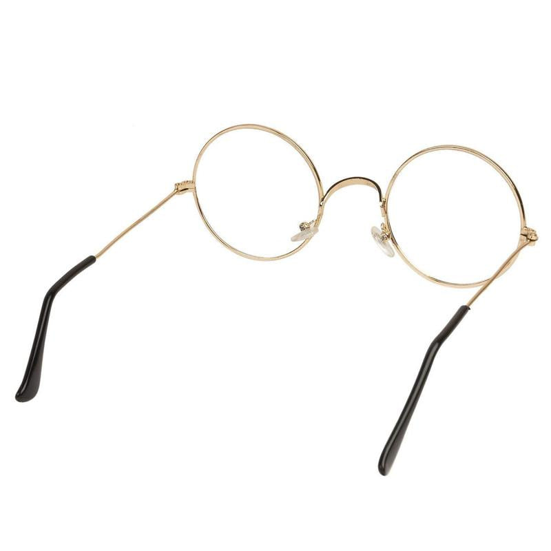 Unisex Clear Golden Round Sunglass